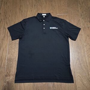 Peter Millar Summer Comfort Polo Shirt Men's Large Black Golf Performance